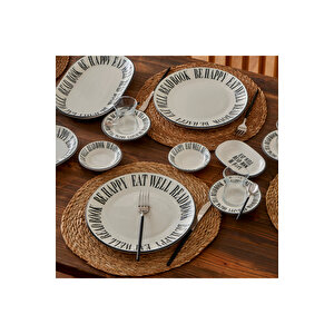 Book Lovers Porselen Servis Tabağı Siyah (25 Cm) Siyah