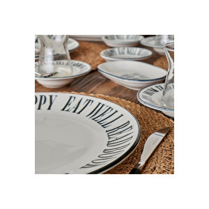 Book Lovers Porselen Servis Tabağı Siyah (25 Cm) Siyah