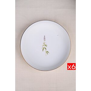 Tabak Evi Porselen Natura Salkım Altın Yaldız Çukur Tabak 18,50cm 6 Lı