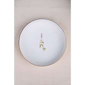 Tabak Evi Porselen Natura Salkım Altın Yaldız Çukur Tabak 18,50cm 6 Lı