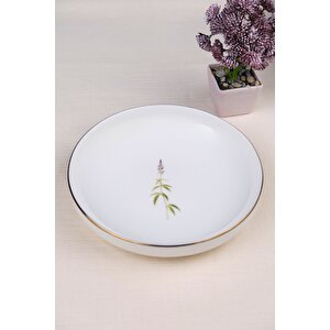 Tabak Evi Porselen Natura Salkım Altın Yaldız Çukur Tabak 18,50cm 6 Lı
