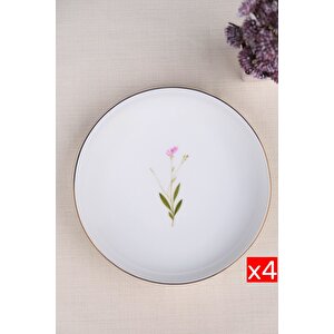 Tabak Evi Porselen Natura Çuha Altın Yaldız Çukur Tabak 18,50cm 4 Lü