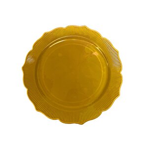 Dayanıklı Mika Plastik Tabak - Tek Kullanımlık, Şık Ve Hijyenik Sunum - Altın - 6 Adetlik Paket