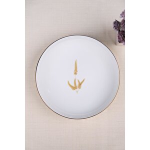 Tabak Evi Porselen Natura Marinum Altın Yaldız Çukur Tabak 18,50cm 6 Lı