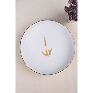 Tabak Evi Porselen Natura Marinum Altın Yaldız Çukur Tabak 18,50cm 6 Lı