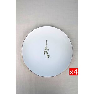 Tabak Evi Porselen Natura Salkım Altın Yaldız Servis Tabağı 24,50cm 4 Lü