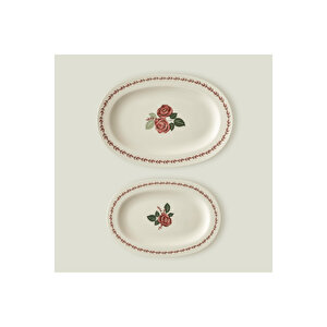 Rose Porselen Sunum Tabağı 2'li