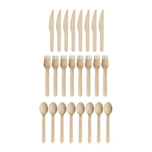Ekolojik Kare 20 Cm. 96 Kişilik Parti Piknik Sofra Sunum Seti - Tabak Bardak Çatal Kaşık Takımı