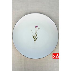 Tabak Evi Porselen Natura Çuha Altın Yaldız Servis Tabağı 24,50cm 6 Lı