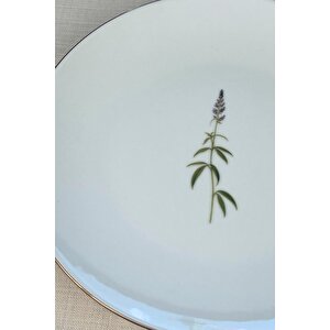 Tabak Evi Porselen Natura Salkım Altın Yaldız Servis Tabağı 24,50cm Tekli