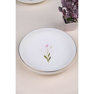 Tabak Evi Porselen Natura Çuha Altın Yaldız Çukur Tabak 18,50cm 6 Lı