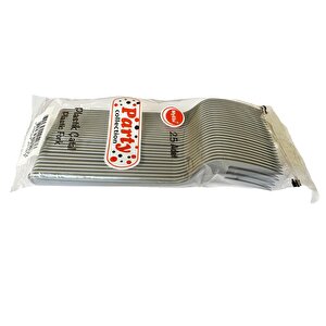 Omeyva Nişan Kına Piknik Gümüş Sorfa Seti - Sert Mika Plastik - 72 Kişilik Tabak Çatal Kaşık Takımı