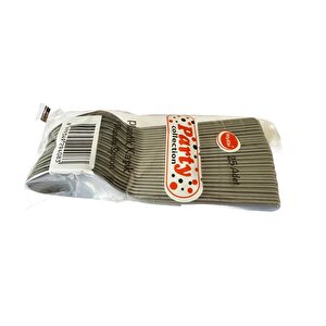Omeyva Nişan Kına Piknik Gümüş Sorfa Seti - Sert Mika Plastik - 72 Kişilik Tabak Çatal Kaşık Takımı