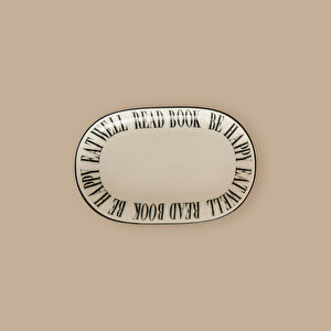 Book Lovers Porselen Sunum Tabağı Siyah (23 Cm) Siyah