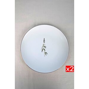 Tabak Evi Porselen Natura Salkım Altın Yaldız Servis Tabağı 24,50cm 2 Li