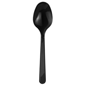 Omeyva 26 Cm. Siyah Sorfa Davet Seti - Sert Mika Plastik - 48 Kişilik Tabak Çatal Kaşık Takımı