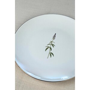 Tabak Evi Porselen Natura Karma Altın Yaldız Servis Tabağı 24,50cm 6 Lı
