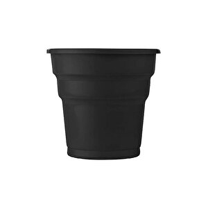 Omeyva 23 Cm. Mika Plastik Siyah Piknik Seti - 24 Kişilik Tabak Bardak Çatal Kaşık Takımı