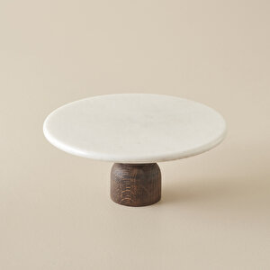 Olmo Mermer Kek Standı Naturel (25x25 Cm) Naturel