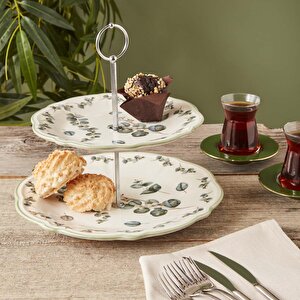 Ocaliptus Stoneware 2 Katlı Kurabiyelik Yeşil Yeşil