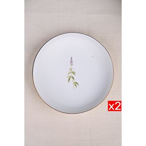 Tabak Evi Porselen Natura Salkım Altın Yaldız Çukur Tabak 18,50cm 2 Li