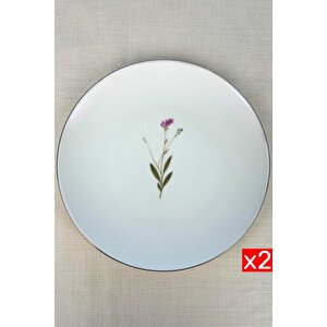 Tabak Evi Porselen Natura Çuha Altın Yaldız Servis Tabağı 24,50cm 2 Li