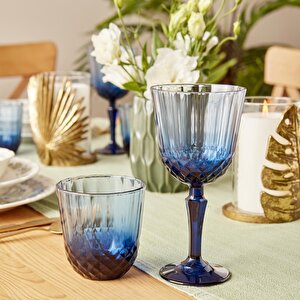 Colore Kesme Bardak-kadeh Seti 24'lü Mavi