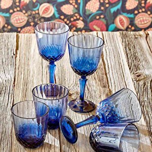 Colore Kesme Bardak-kadeh Seti 24'lü Mavi