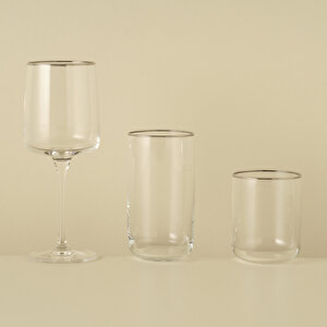 Premium Bardak-kadeh Set 18'li Silver