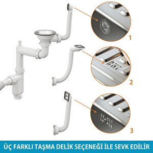 Comfort Yer Kazandıran Mutfak Eviye Sifonu – Kolay Temizlenir, Ayarlanabilir Koku Önleyici Gider Borulu