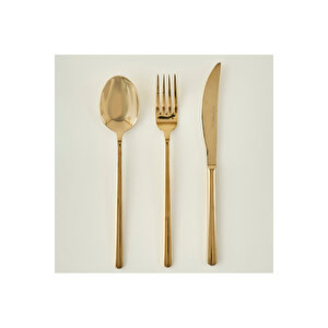 Milano 18 Parça Yemek Çatal Kaşık Bıçak Seti Gold Gold