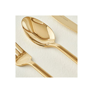 Milano 18 Parça Yemek Çatal Kaşık Bıçak Seti Gold Gold