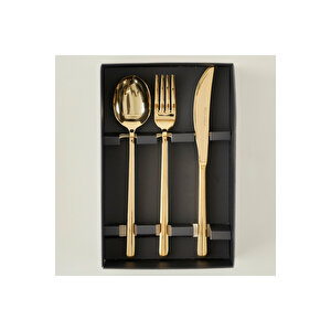 Milano 18 Parça Yemek Çatal Kaşık Bıçak Seti Gold Gold