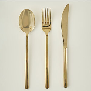 Milano 18 Parça Yemek Çatal Kaşık Bıçak Seti Gold Gold