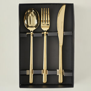 Milano 18 Parça Yemek Çatal Kaşık Bıçak Seti Gold Gold