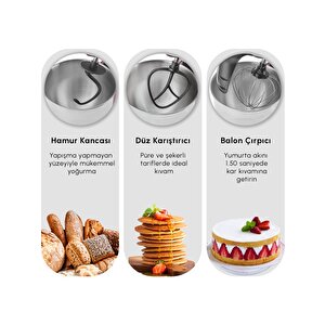 Mastermaid Chef Pro Çift Kollu Stand Mikser Wood Craft 1750w 5 Litre