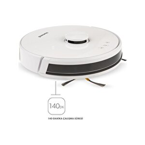 Alex Laser 1281h Moplu Ve Haritalamalı Akıllı Robot Süpürge Beyaz