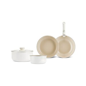 Karaca X Refika Swiss Crystal Almond Cream Easy Clip 9 Parça Indüksiyon Tabanlı Tencere / Tava Seti