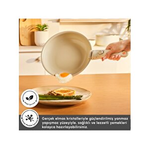 Refika Swiss Crystal Almond Cream Easy Clip 5 Parça Indüksiyon Tabanlı Tencere Seti