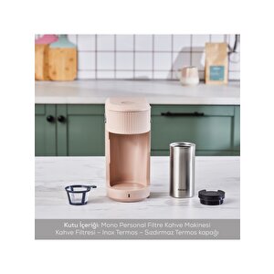 Mono Personal Filtre Kahve Makinesi Ve Inox Kişisel Termos Hediyeli Beige