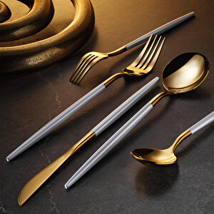 Versay White Gold 36 Parça 6 Kişilik Çatal Kaşık Bıçak Takımı