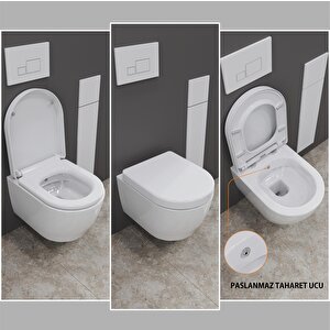 Cocon 2.0 Kanalsız Asma Klozet 54 Cm – Yavaş Kapanır Kapak Dahil – 2 Parça Set – Beyaz