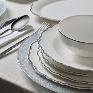 Evaliza Lace Platin 85 Parça 12 Kişilik Yemek Takımı