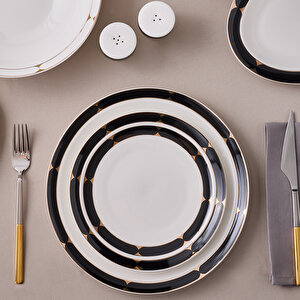 Aryıldız Crystal Provence Black 56 Parça 12 Kişilik Yemek Takımı