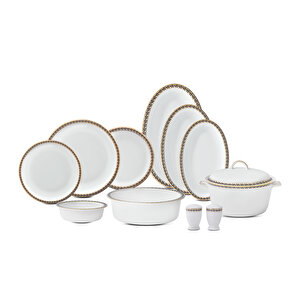 Evaliza Alaia Black Gold 60 Parça 12 Kişilik Yemek Takımı