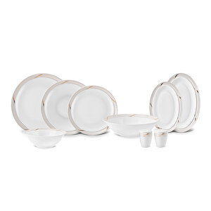 Aryıldız Crystal Provence Gold 56 Parça 12 Kişilik Yemek Takımı