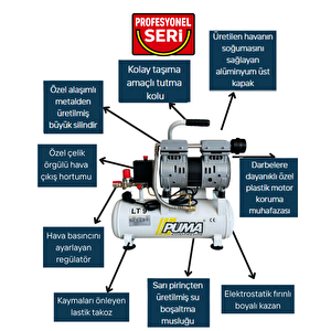 9 Lt Kompresör (yağsiz)