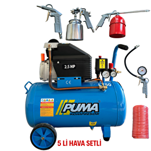 Puma 50 Lt  5 Li̇ Hava Setli̇ 2,5 Hp Yağli Kompresör