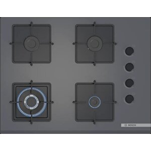 Gri 3 Lü Ankastre Set 357 ( Hjg852yn0t - Poh7c9p30o - Dwk64pj70t  ) 67cm Wok Bek Ocak - 3d Fry Hava Ile Kızartma - Pişirme Matı Ile