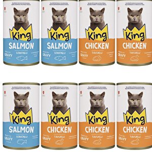 Ki̇ng Kedi̇ Konserve 400 Gr 12 Adet Karişik